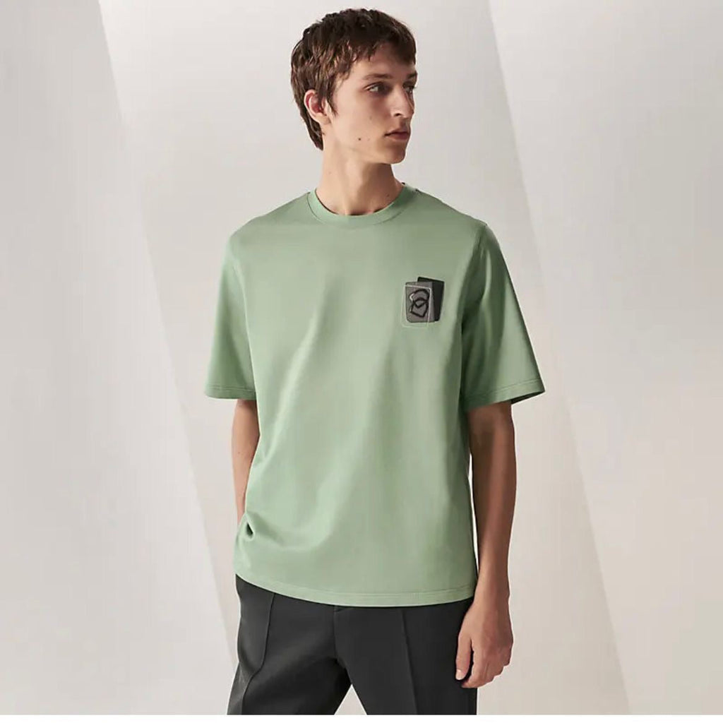 Hermes T-shirt with leather detail