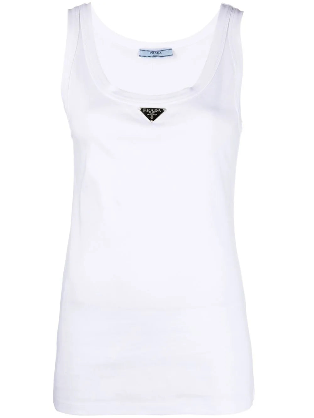 Prada ribbed-knit jersey tank top white