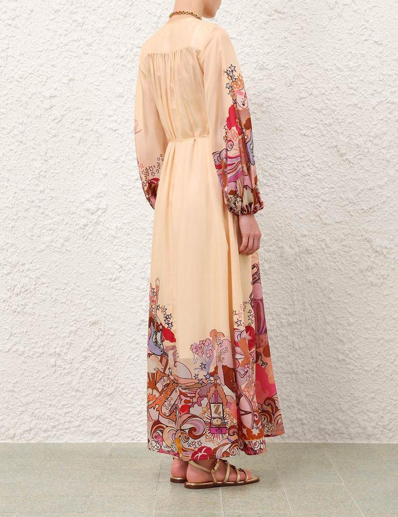 Zimmermann  Awaken Plunge Maxi Dress Ivory Floral Online