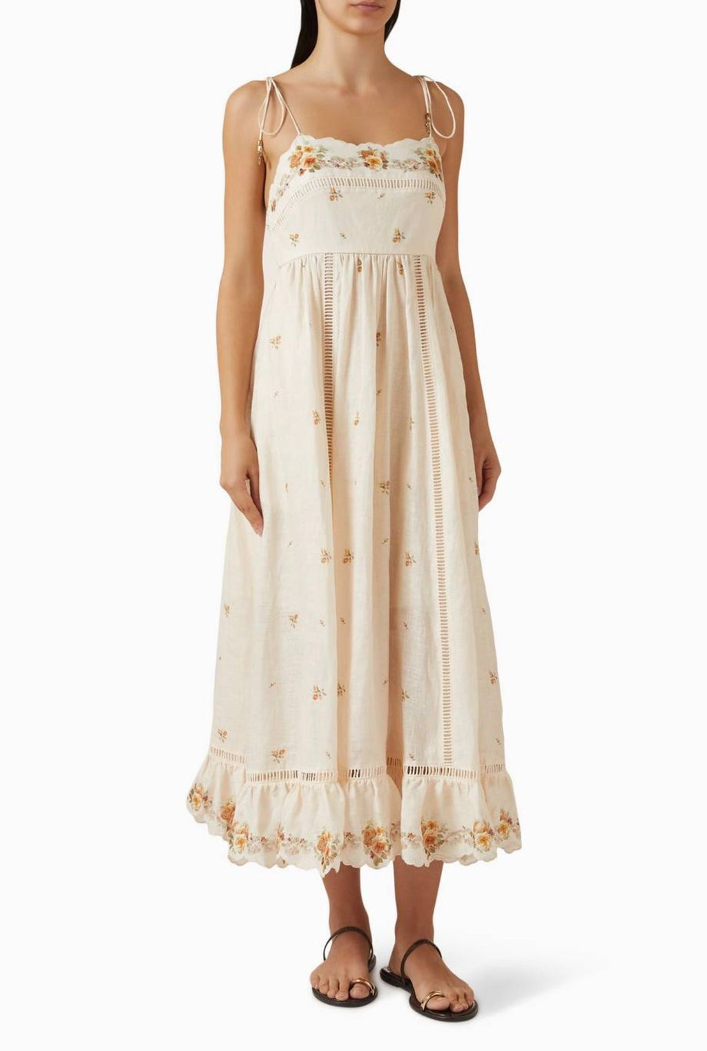 Buy Zimmermann Neutral Patience Cami Dress in Linen