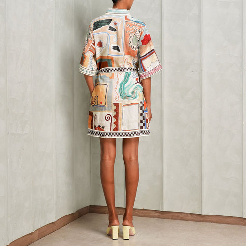 ALEMAIS Multicolour Michelle Belted Mini Dress