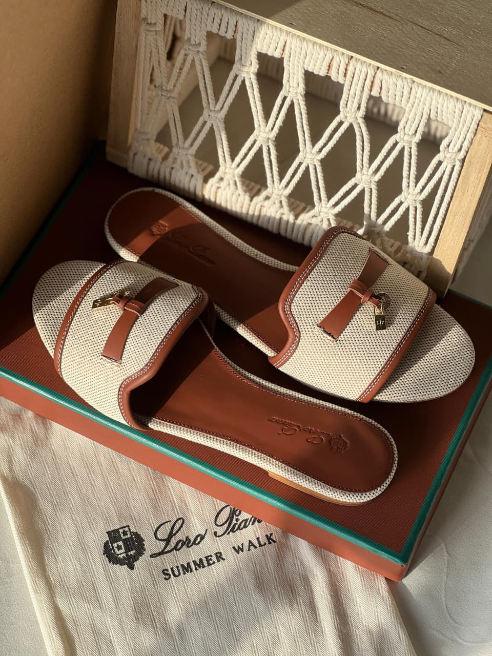 Buy Loro Piana Brown Summer Charms Sandals