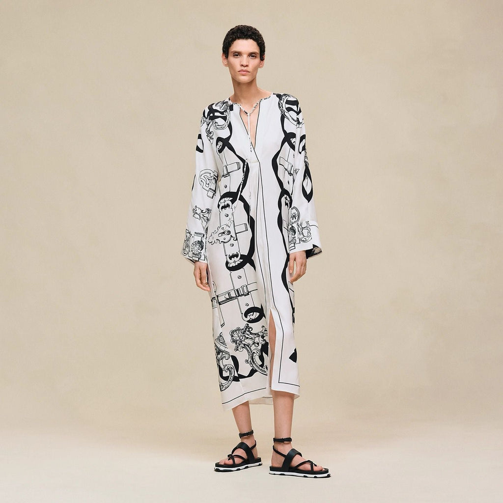 Hermès "Ferronnerie Remix" caftan Blanc Nacre