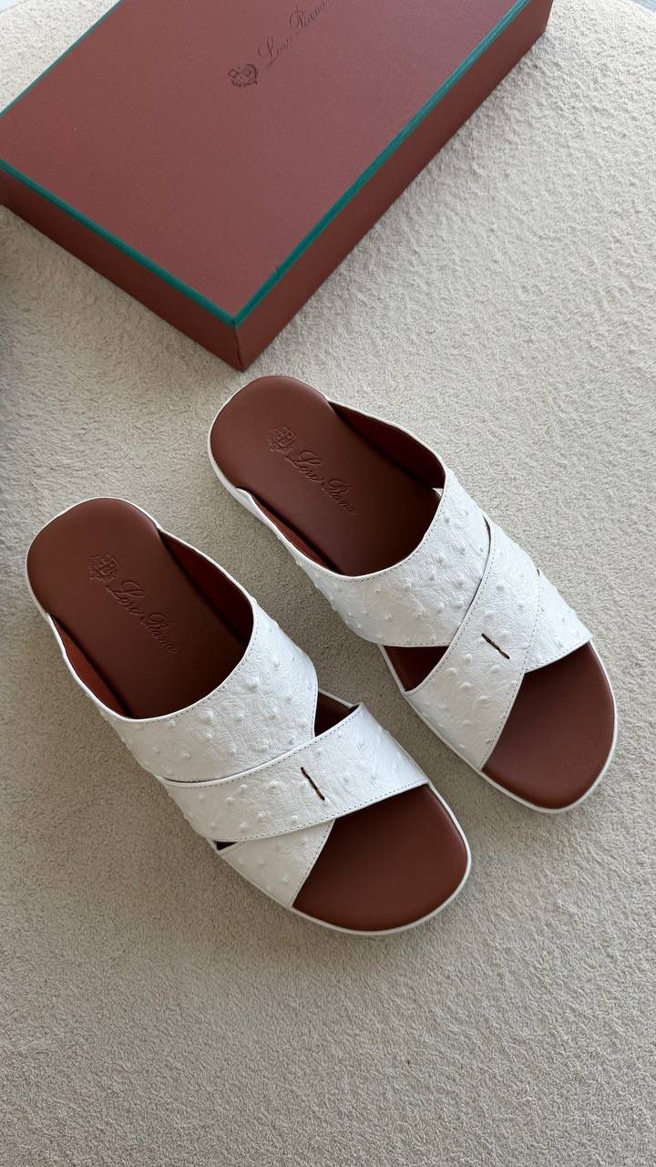 Loro Piana Palm Walk Sandal Ostrich Leather