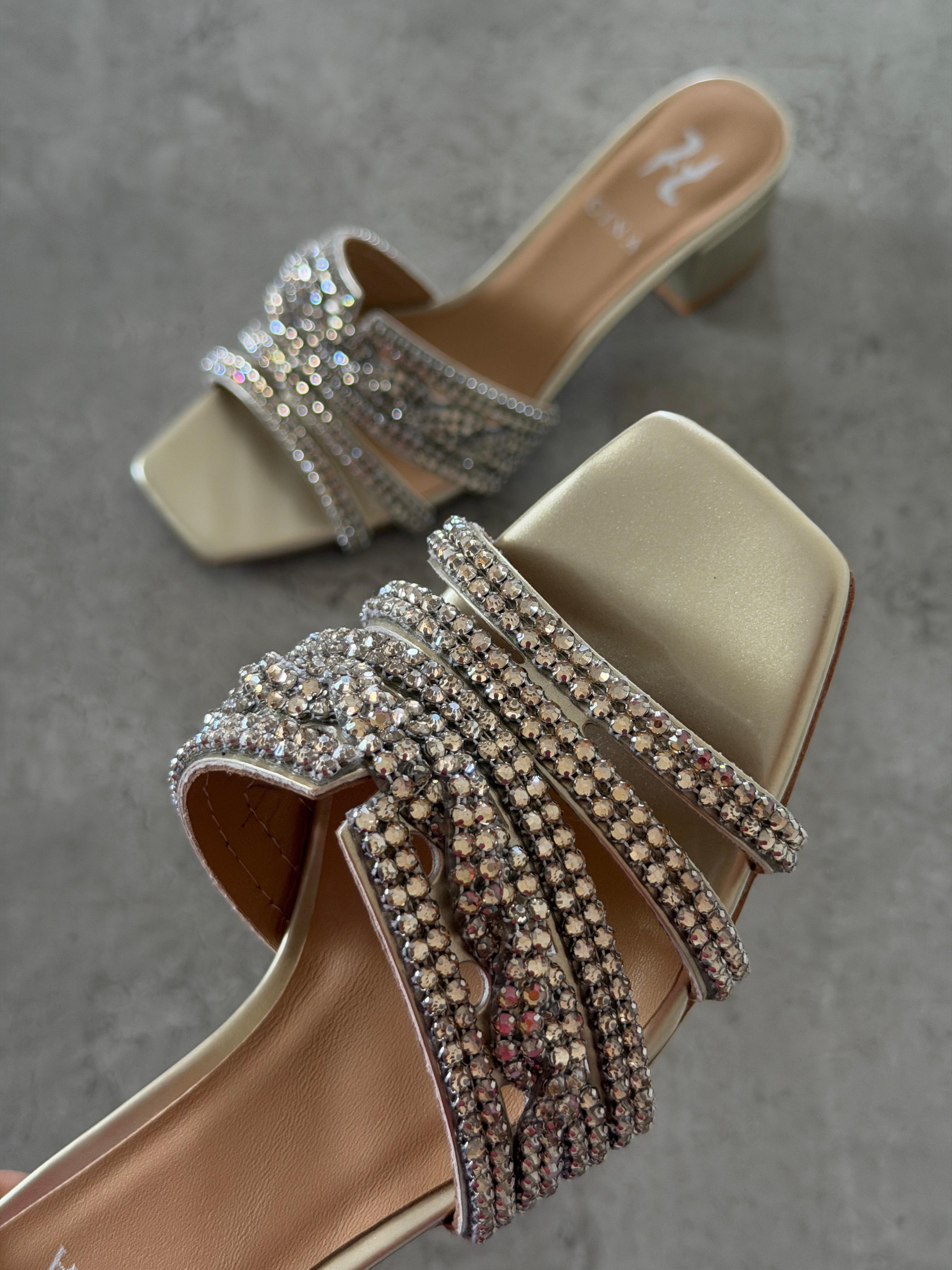 Gina Leather Embellished Roma Mules 35