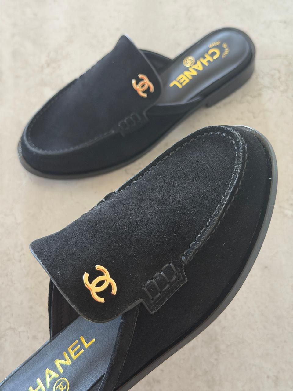 Chanel Mules in Black Calfskin