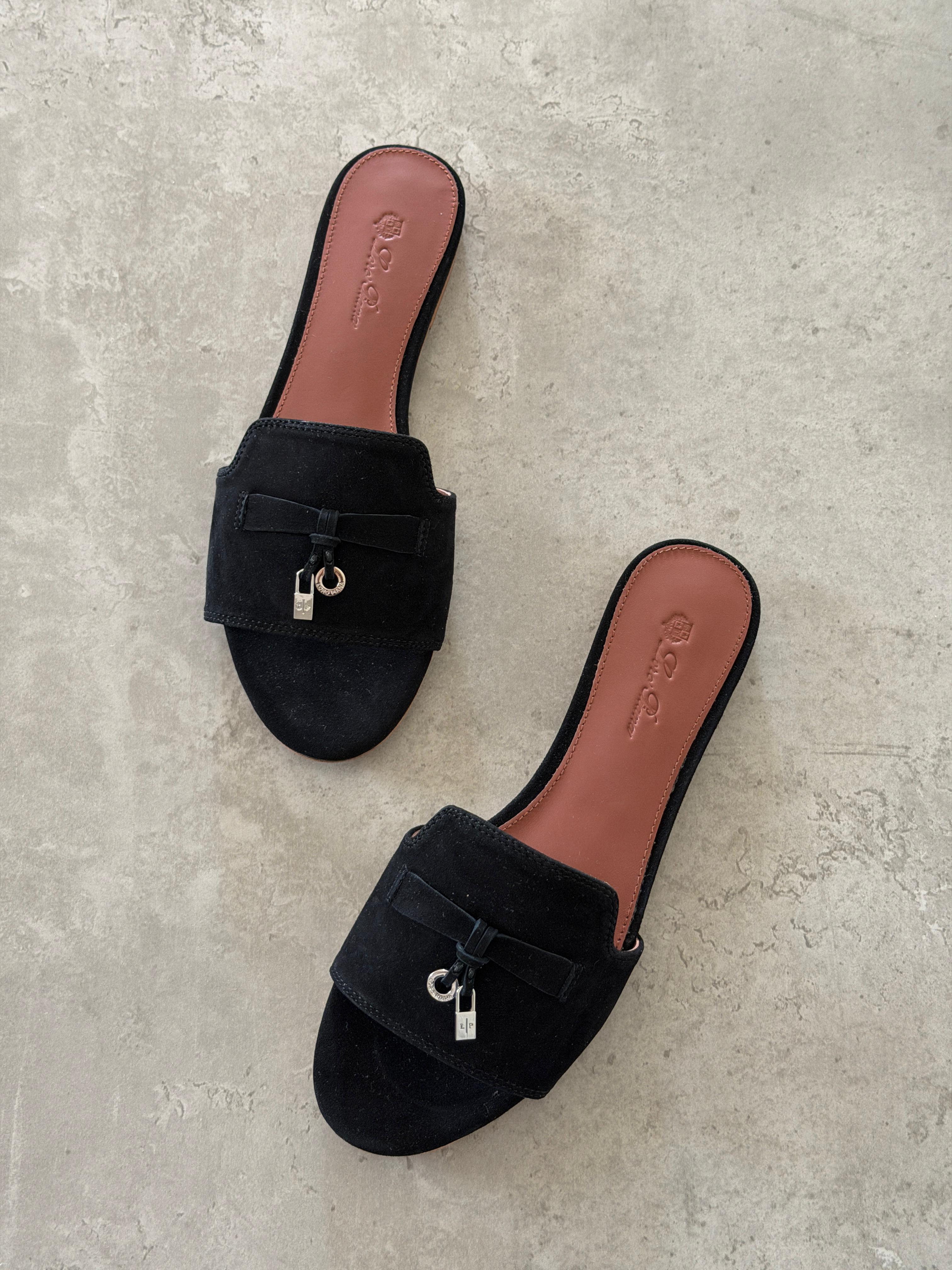 Loro Piana Summer Charms Sandals in Suede Goatskin