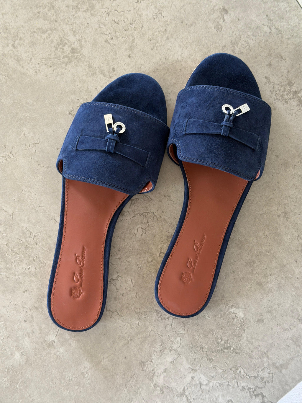 Loro Piana Summer Charms Sandals in Suede Goatskin
