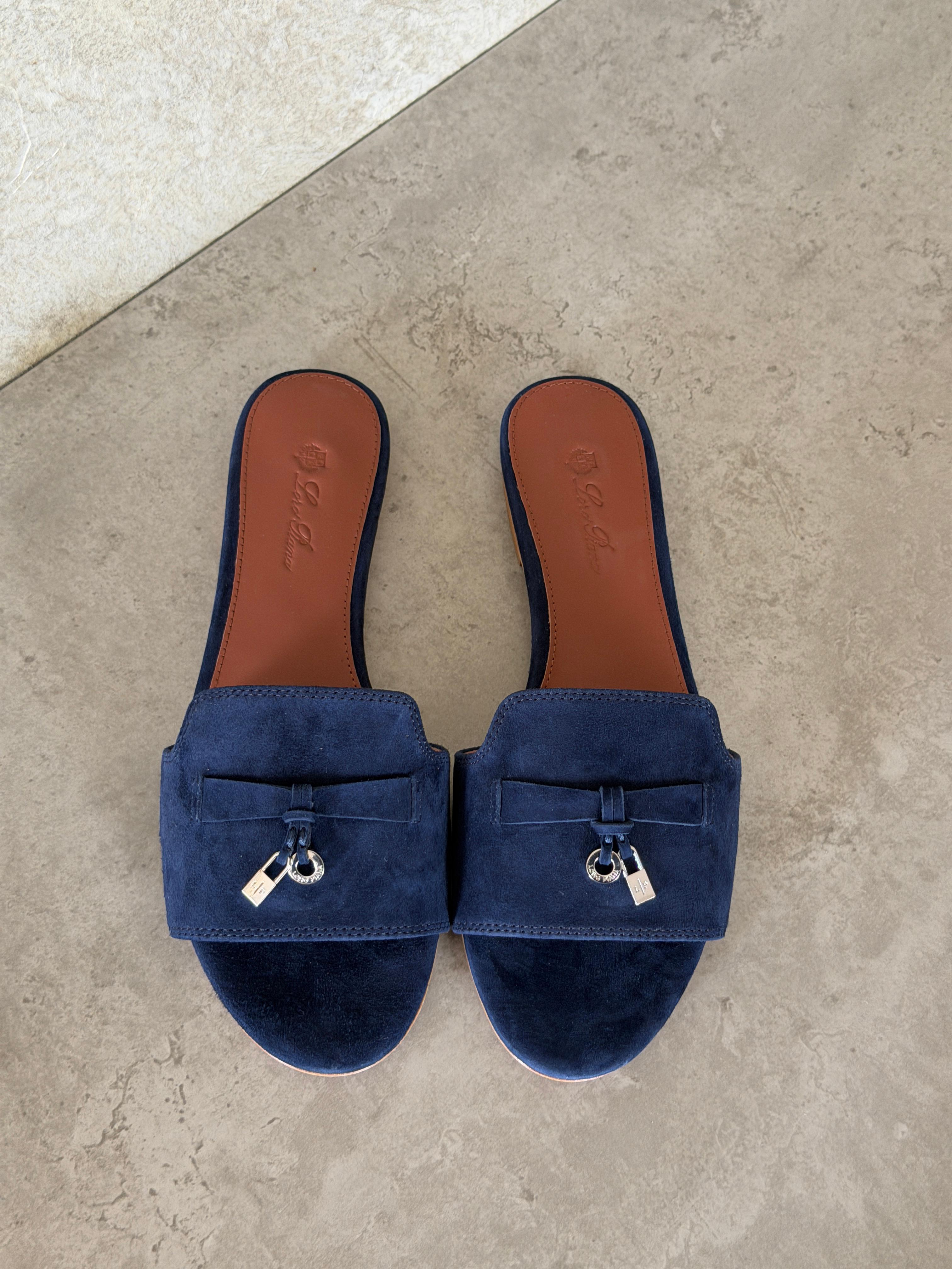 Loro Piana Summer Charms Sandals in Suede Goatskin