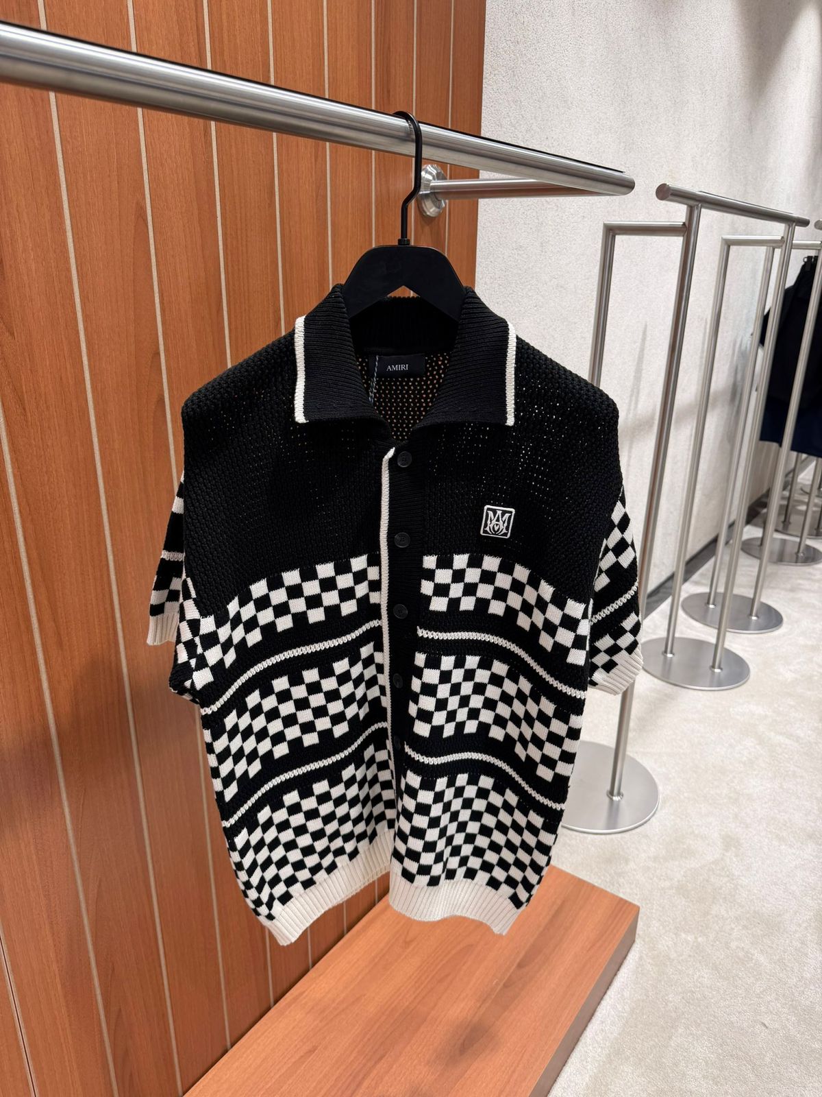 Amiri Checkered Mesh Wool shirt