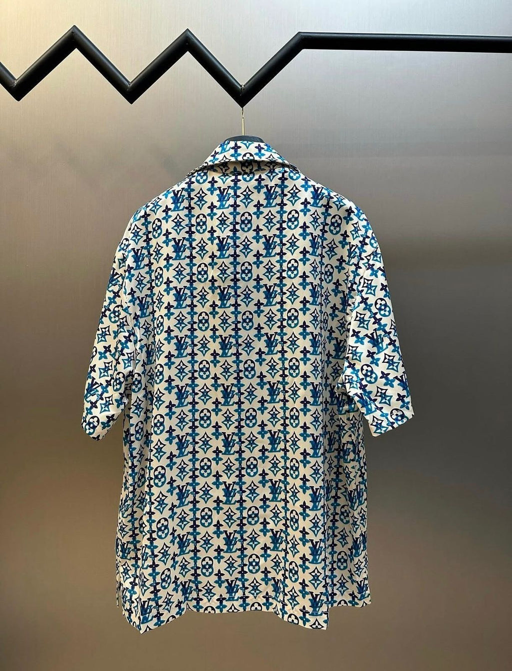 LV Monogram Printed Silk Short-Sleeved Shirt