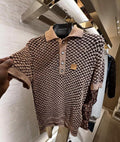 LV Short-Sleeved Knitted Mesh Polo