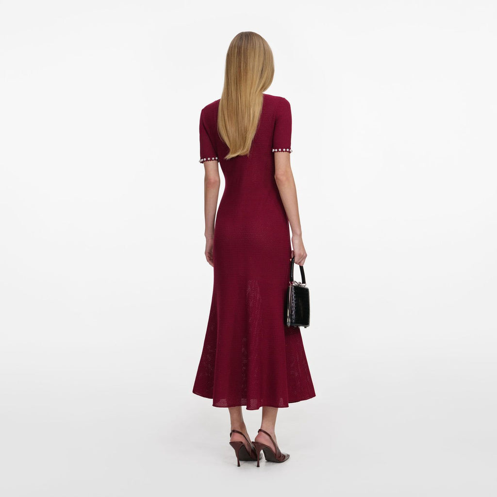 Self-Portrait Button Embellished Midi Dress |