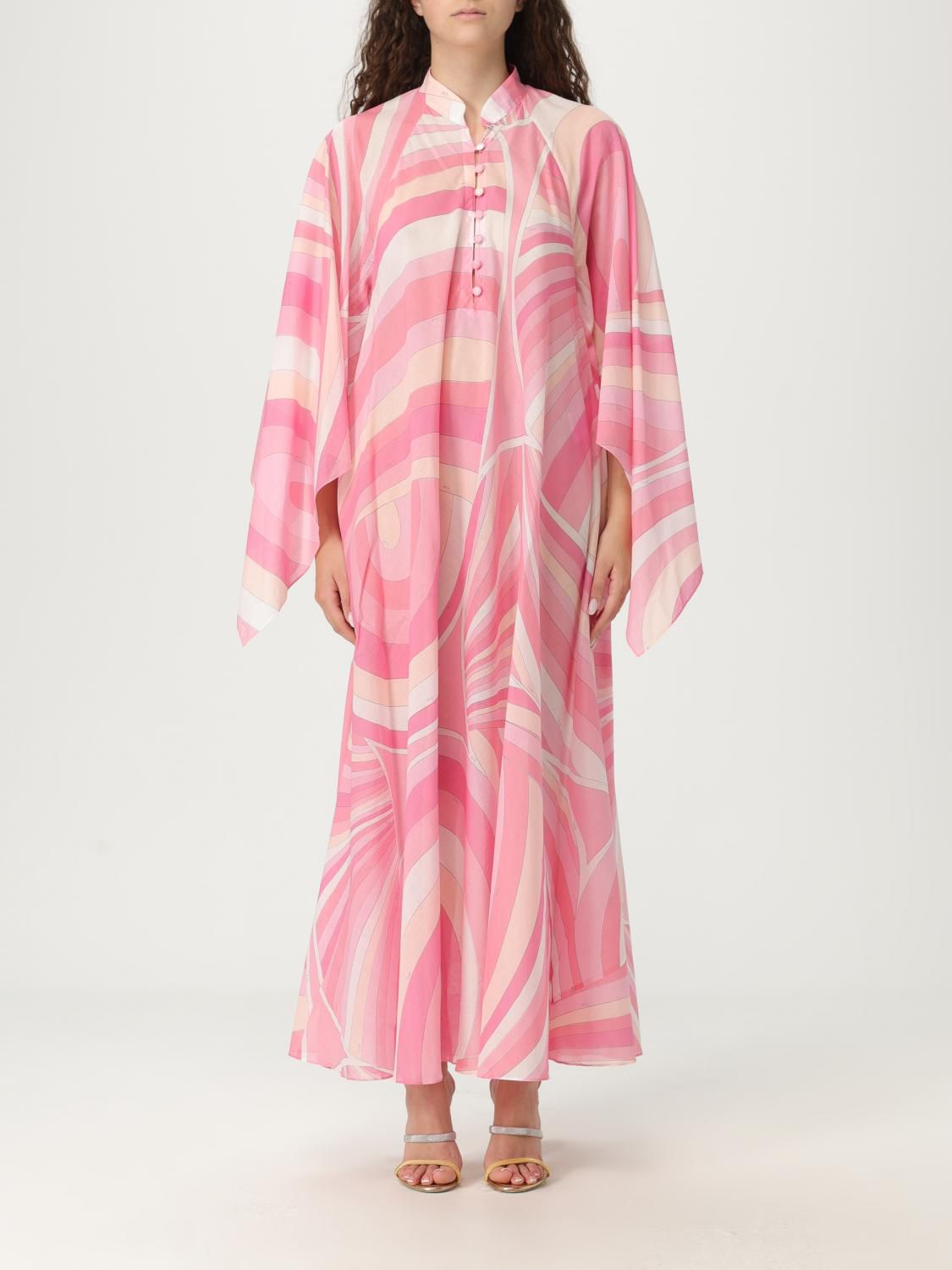 pPucci Pink Iride-print Kaftan in Cotton-