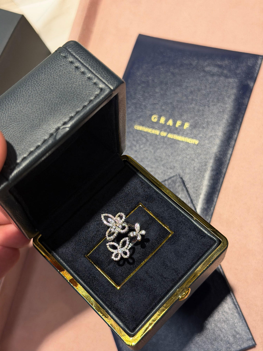 GRAFF Triple Butterfly Silhouette Diamond Ring