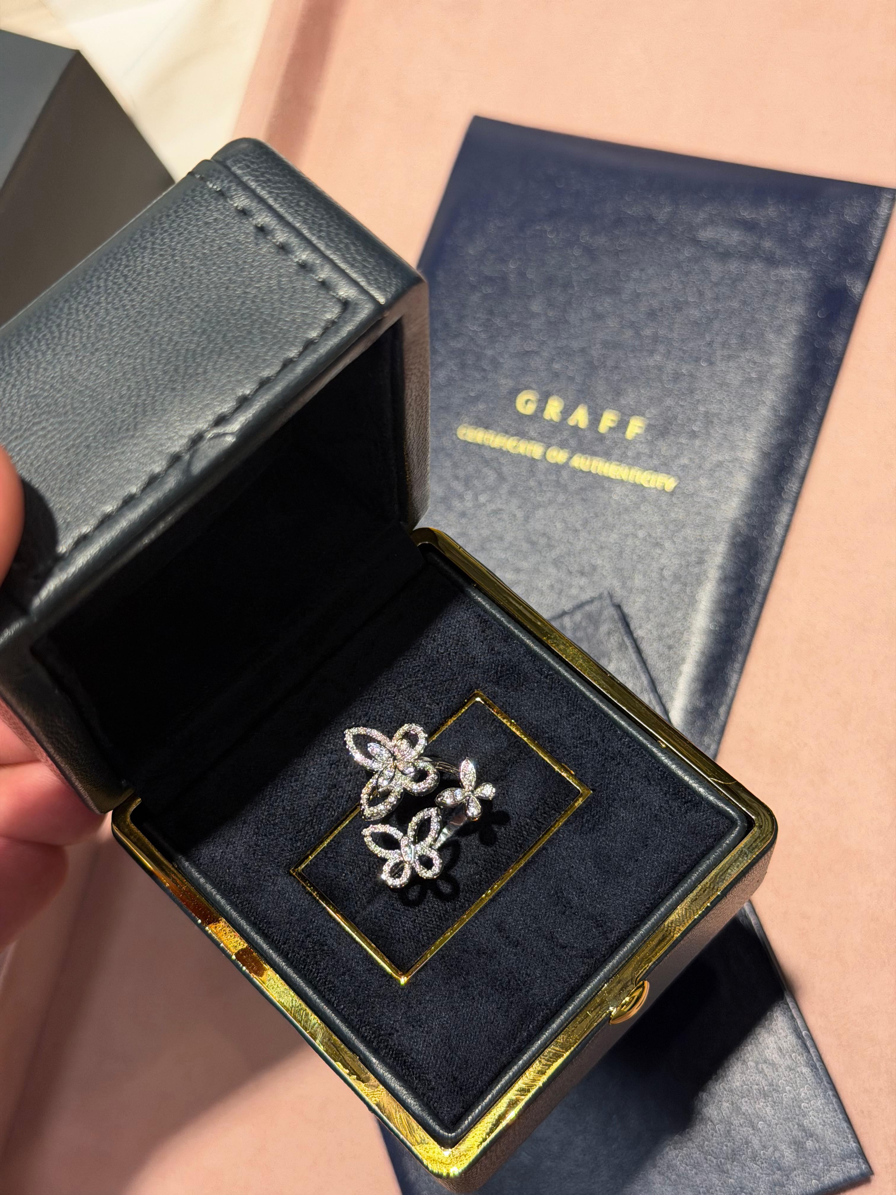 GRAFF Triple Butterfly Silhouette Diamond Ring