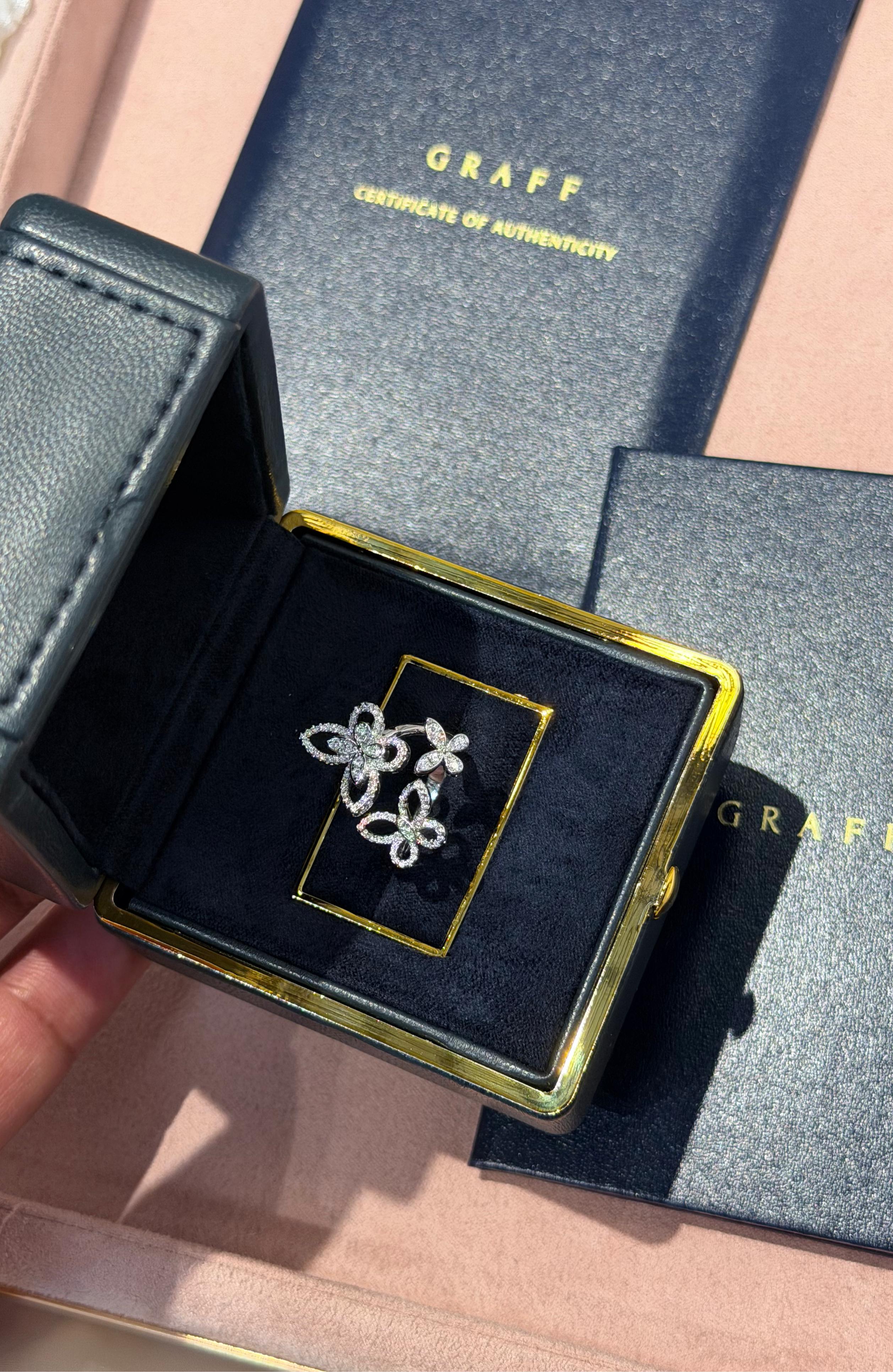 GRAFF Triple Butterfly Silhouette Diamond Ring