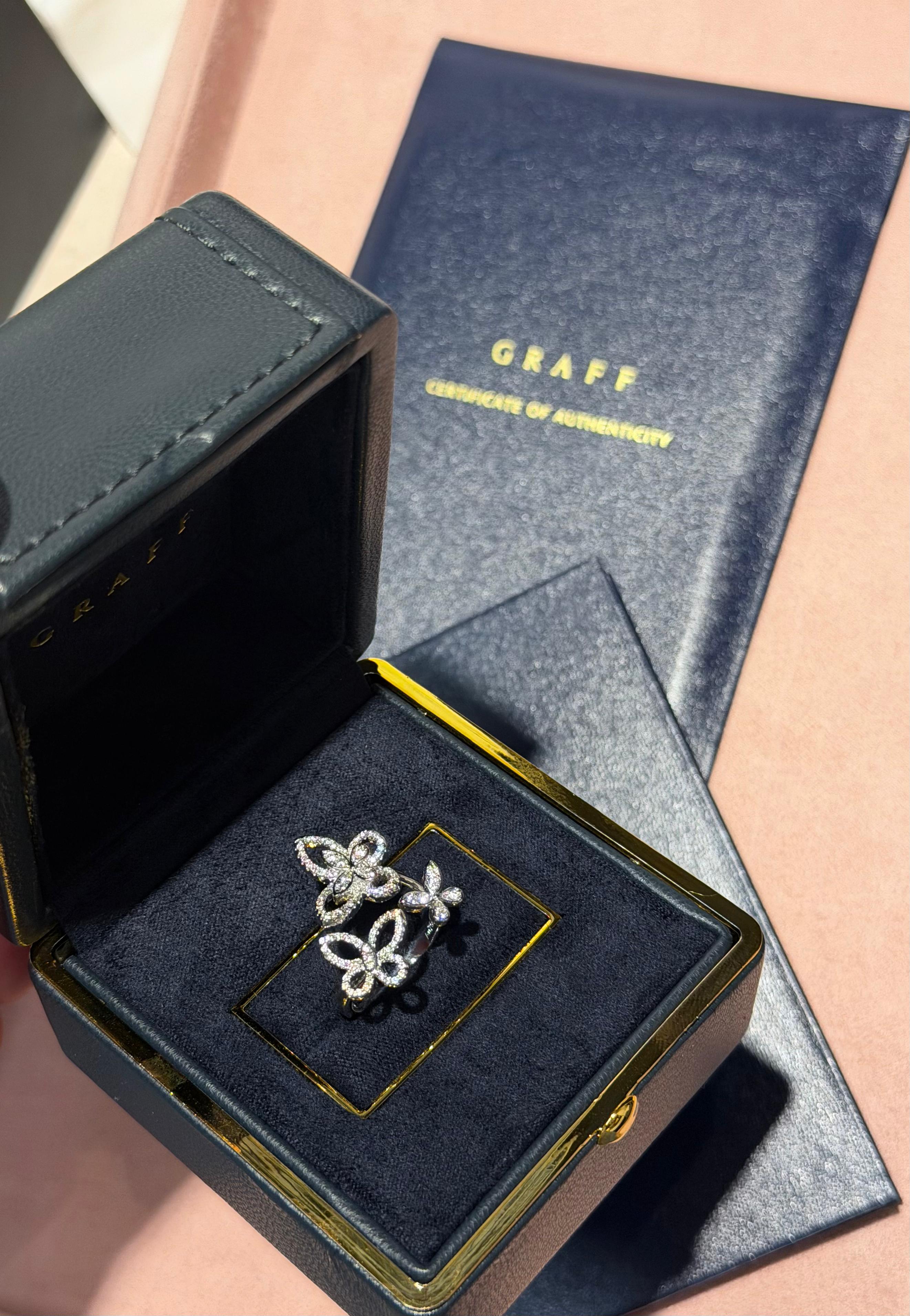 GRAFF Triple Butterfly Silhouette Diamond Ring
