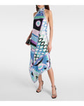 Pucci Neutral Stella-print Asymmetrical Dress