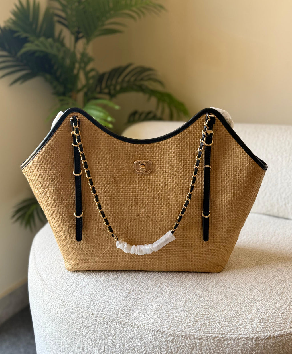Chanel Small Straw Shopping Bag