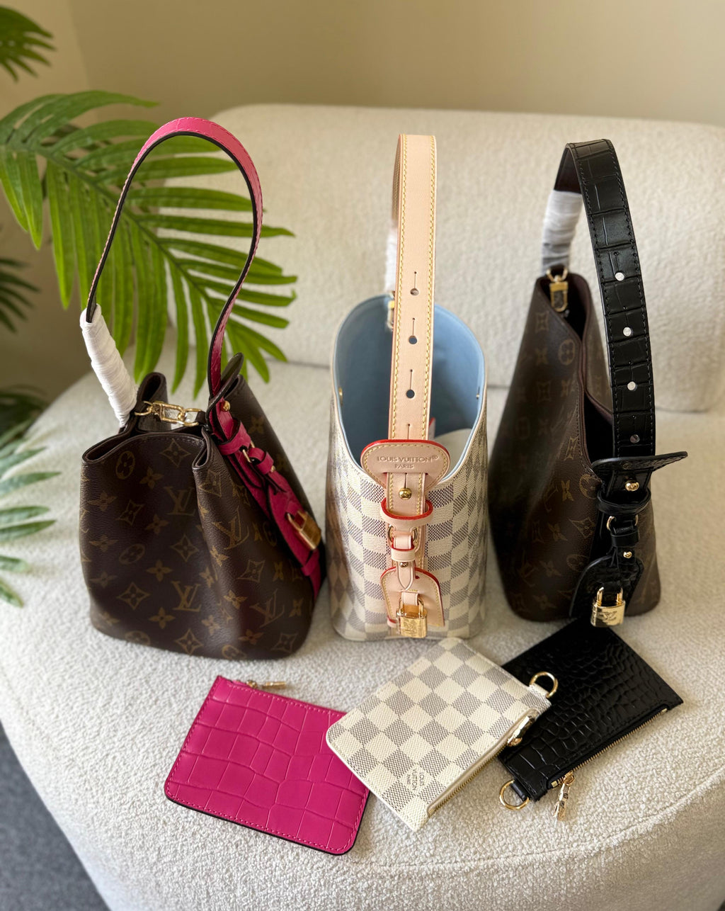 LV All In GM — Monogram Canvas with Croc Pouch
