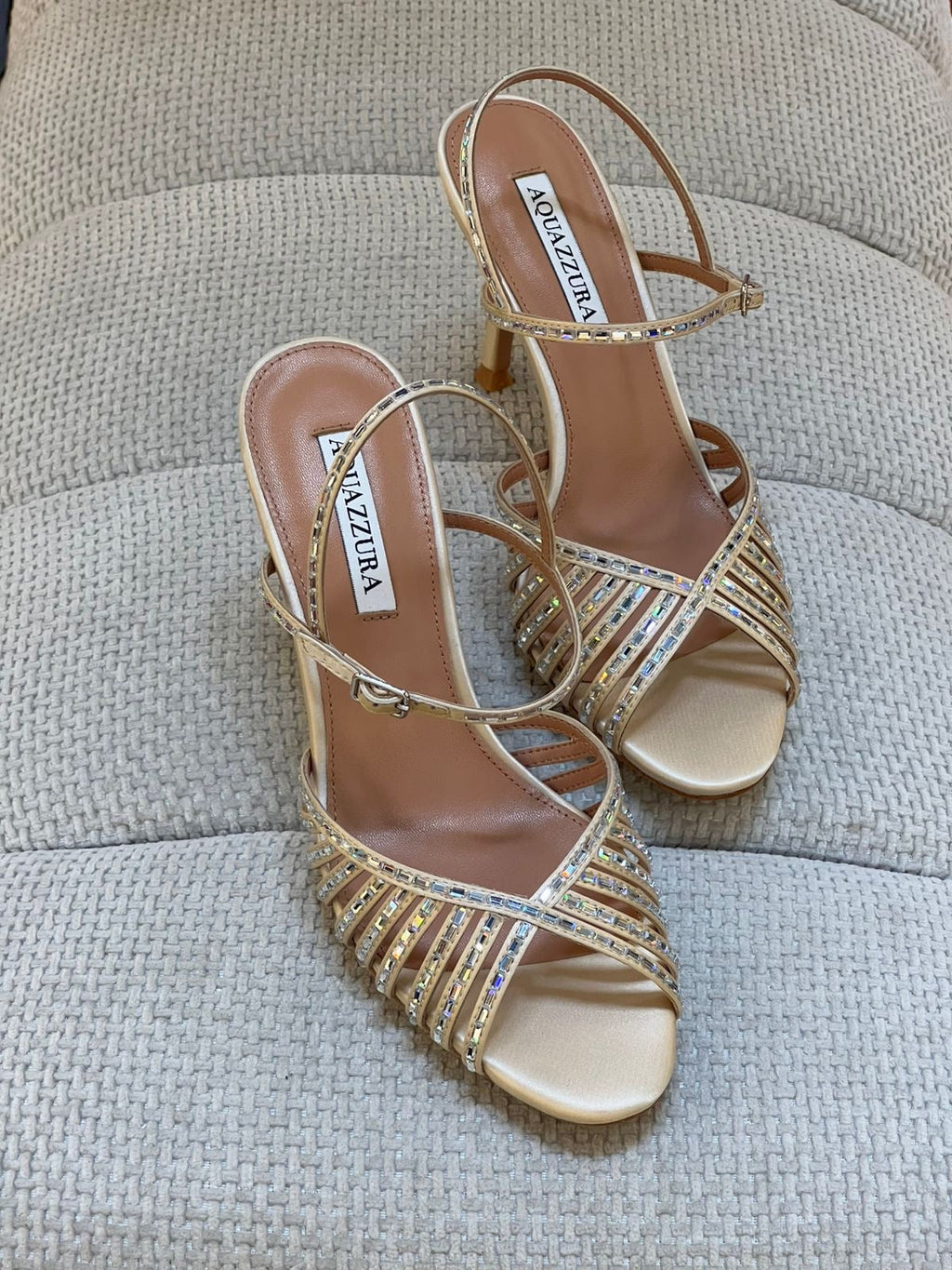 Aquazzura Hold Me Embellished Stiletto Sandals