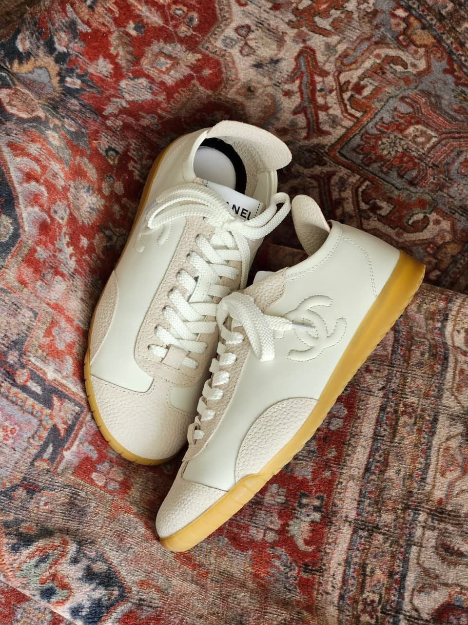 Chanel Sneakers - Calfskin & embossed suede