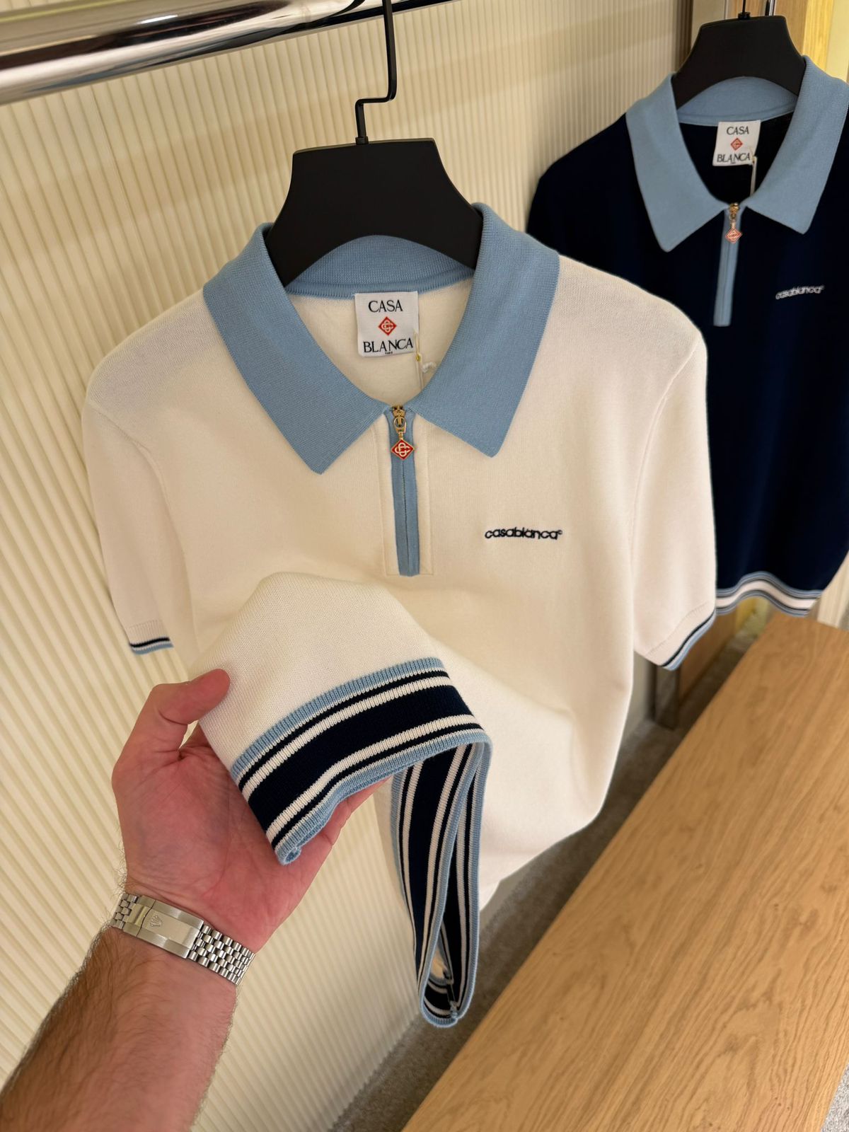 Casablanca zip-front Polo Shirt
